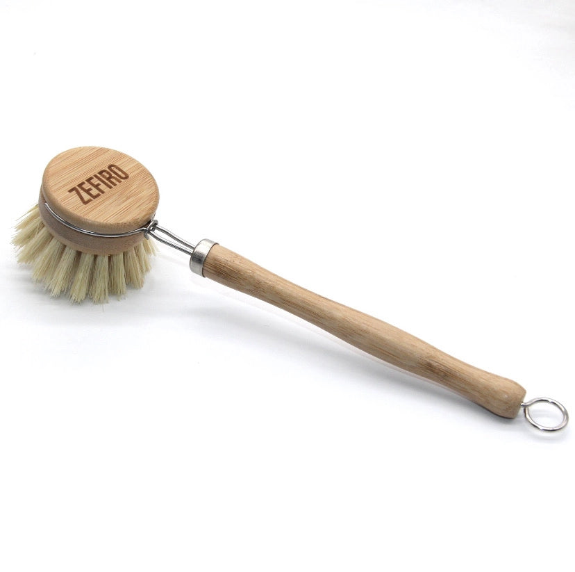 Bamboo Long Handle Dish Brush