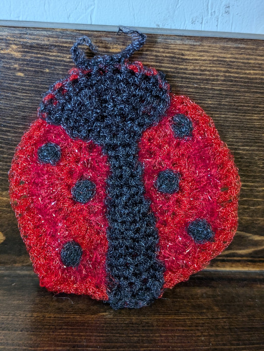 Crochet ladybug sponge