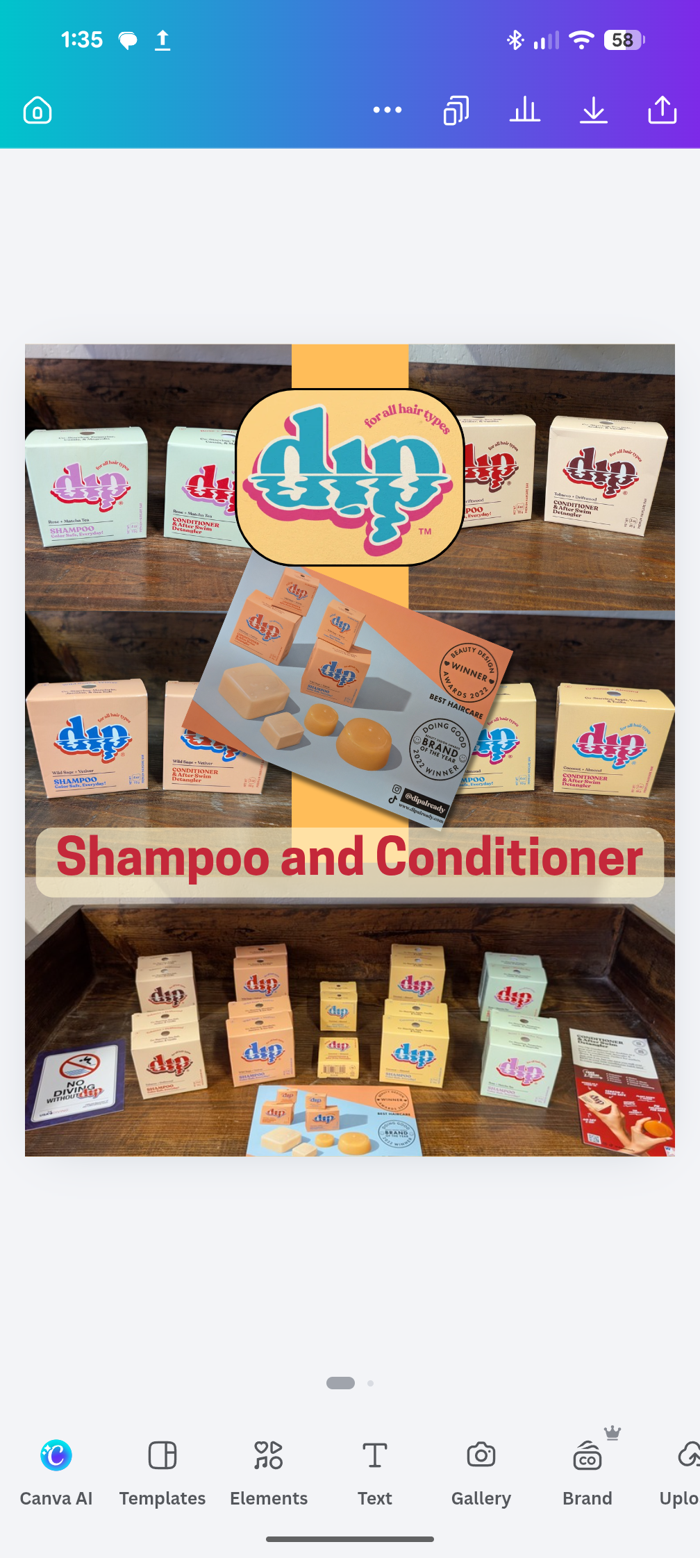 Dip Shampoo and conditioner